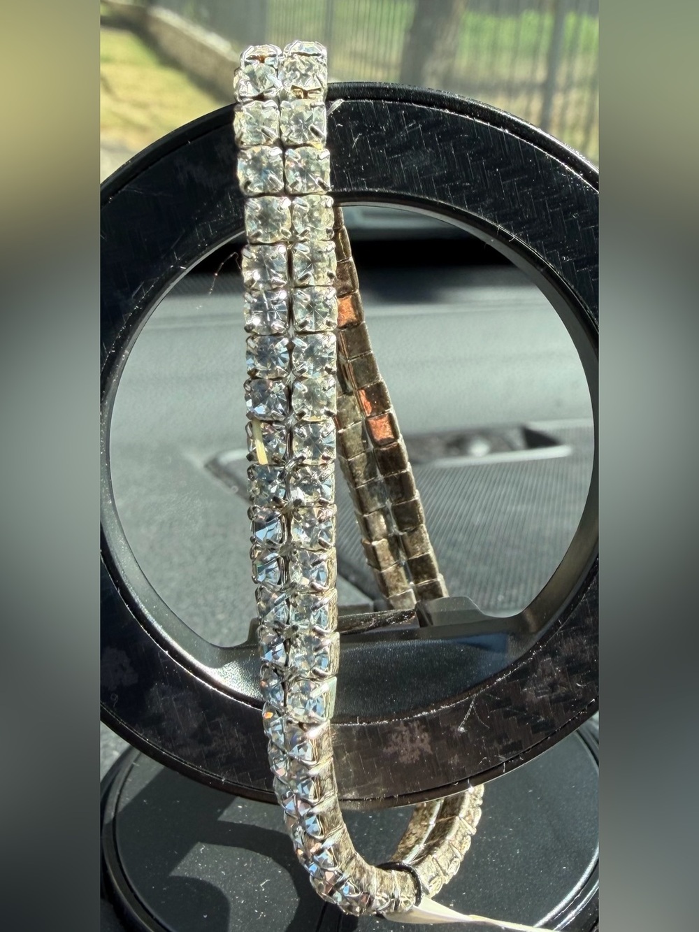 Vieste Crystal Rhinestone Hairband in Clear and Gold